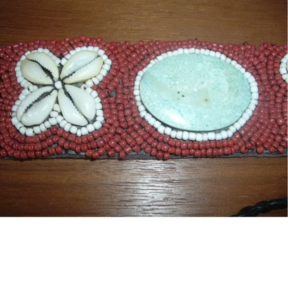 BELT Gorgeous Hand-woven Ocean Beach Inspired Beads, Shells, Stones S adjustable
